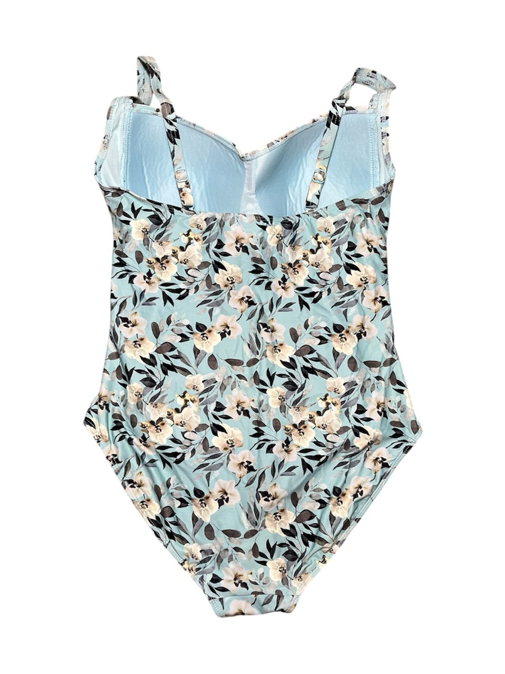 Nip Tuck (Joanne) Light Teal Boho Breeze Floral Frill Strap One-Piece Swimsuit - Picture 5 of 5